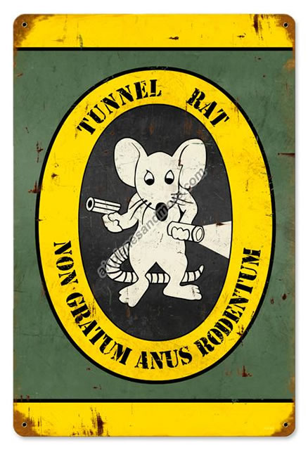 "Tunnel Rat" Vintage Metal Sign